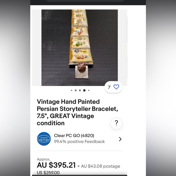 ✨Rare✨Vintage Hand Painted Persian Storyteller Bracelet - Picture 10 of 10